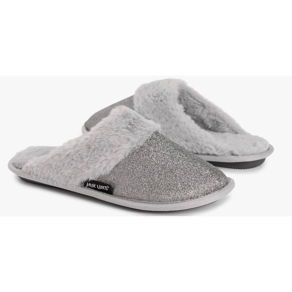 MUK LUKS Women’s Khai Slipper Silver Small 6 New